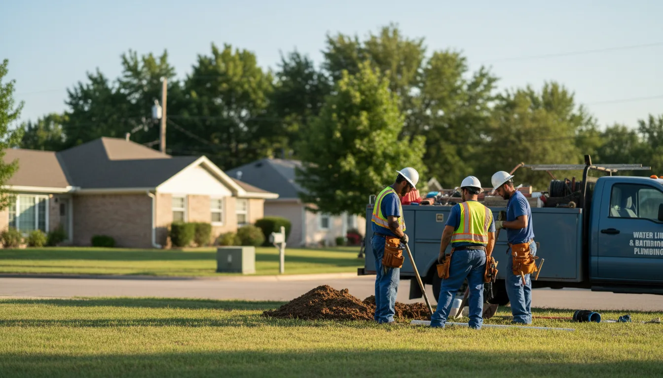 Residential water line and bathroom plumbing service in Strong, AR